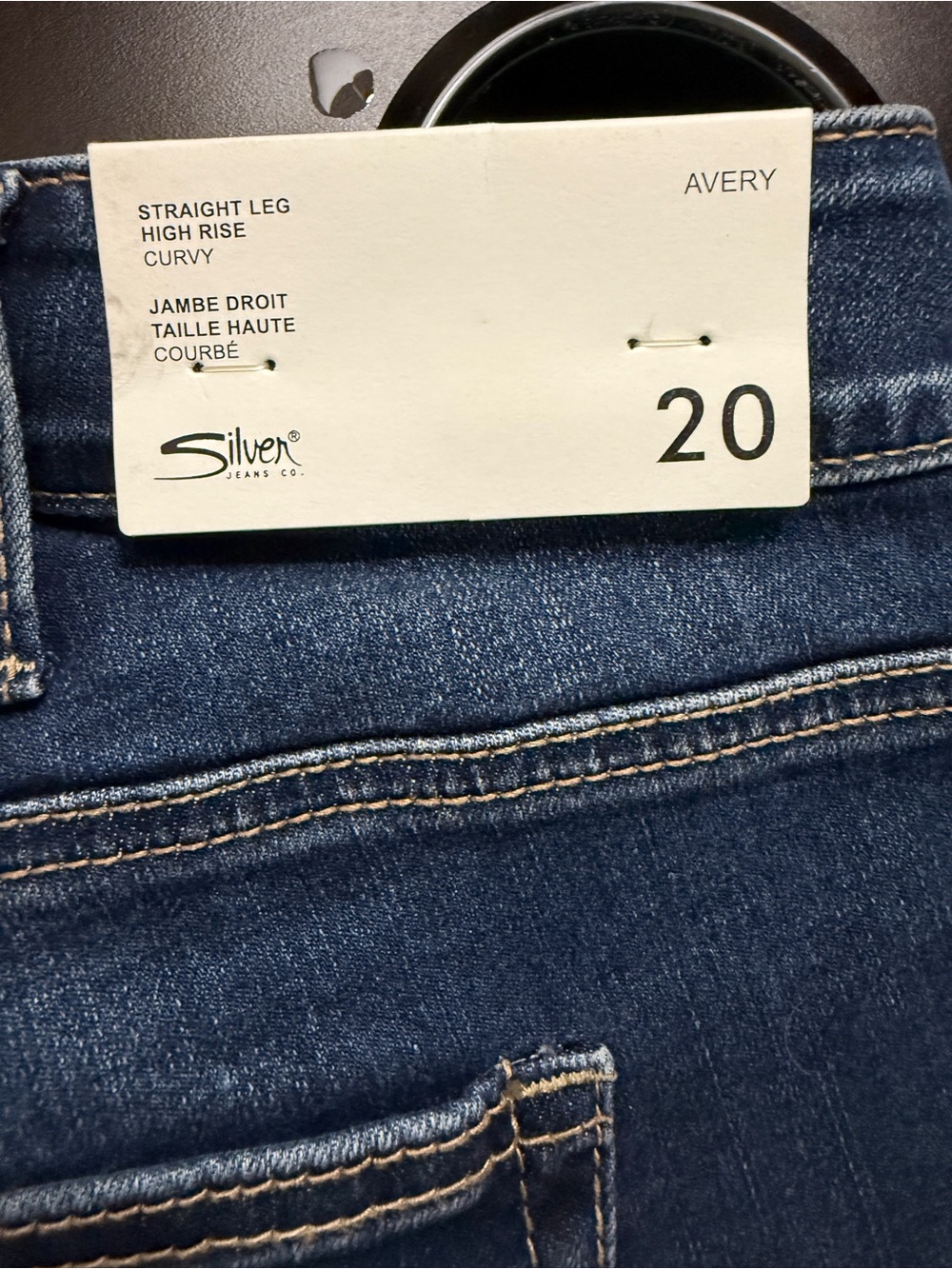 Silver Jeans Avery Straight Leg Jeans in Dark Blue Denim - Picture 2 of 6